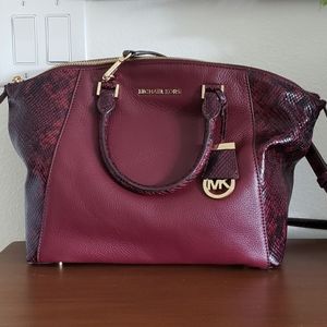 MICHAEL Michael Kors Riley MD Leather Satchel Merlot
